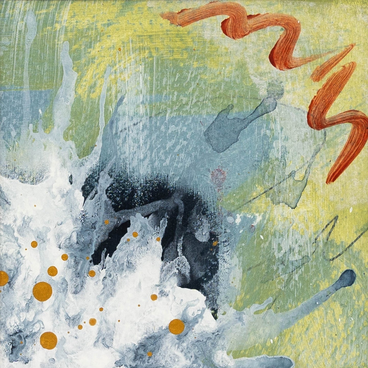 Spring Rain II | Framed 5x5 inch Acrylic Painting