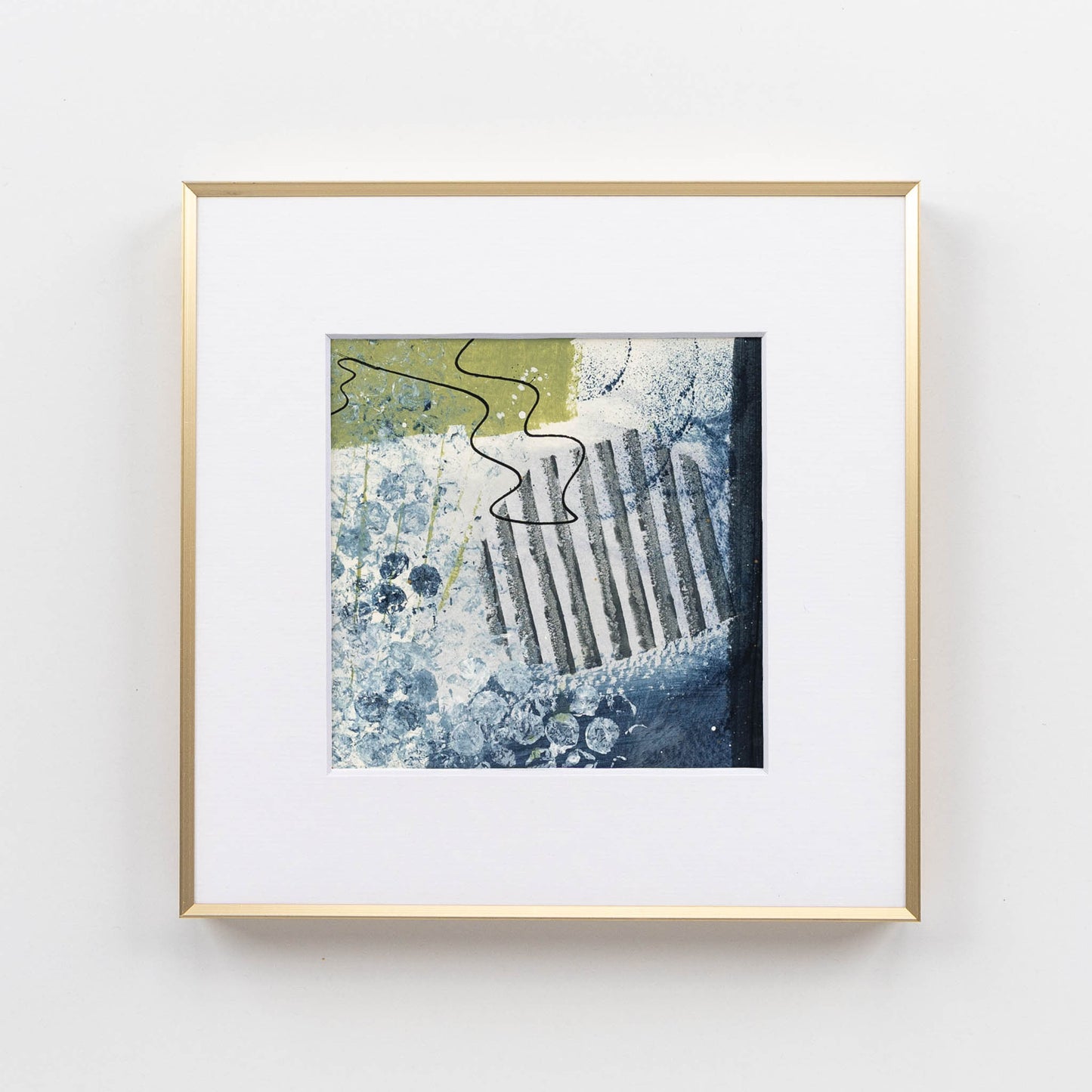 Spring Rain VI | Framed 5x5 inch Acrylic Painting