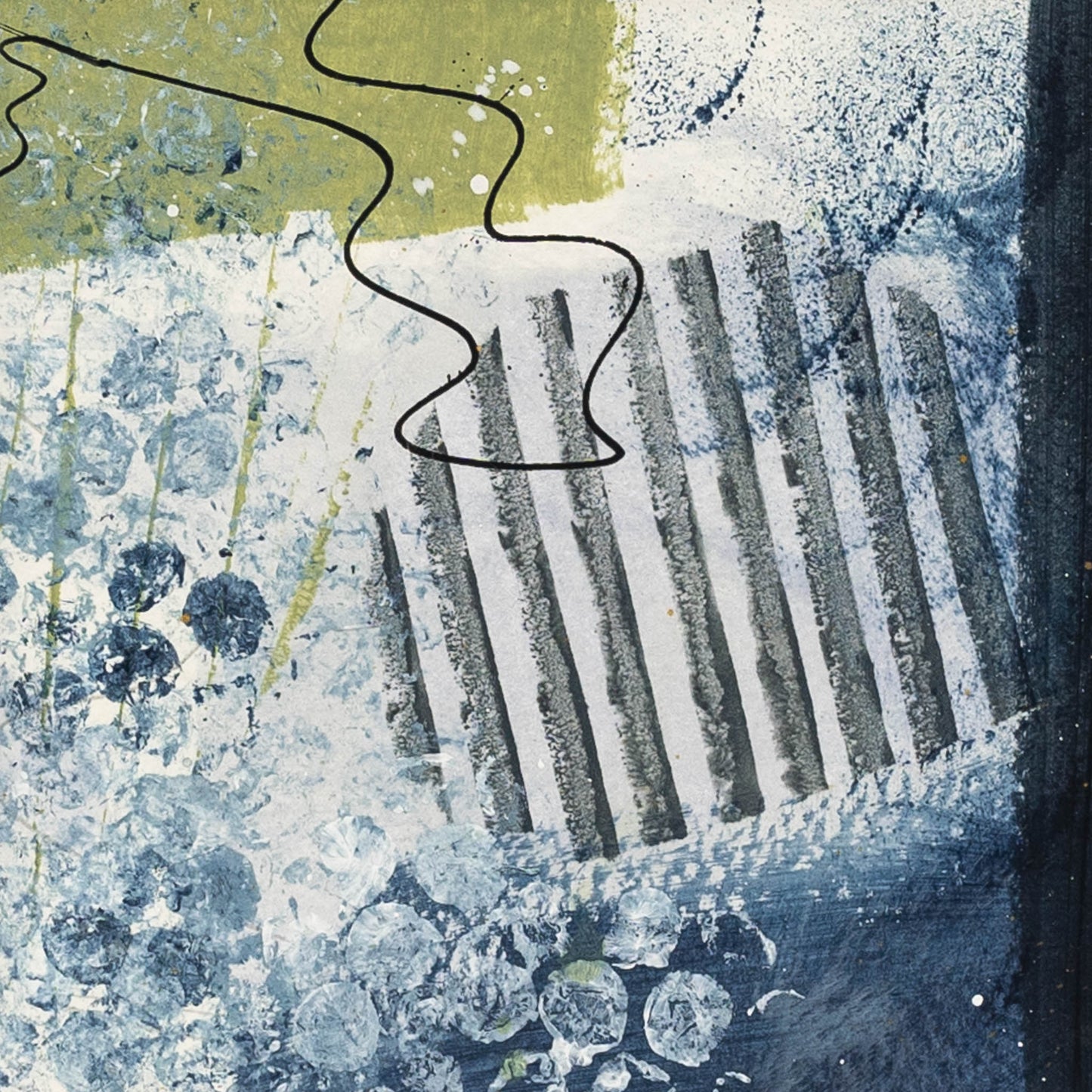 Spring Rain VI | Framed 5x5 inch Acrylic Painting
