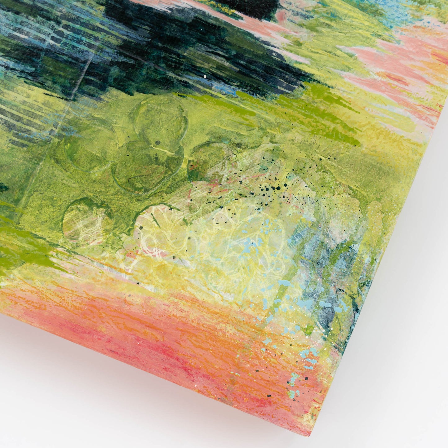 Through Mountain Pastures | 10x20 Abstract Painting on Wood Panel