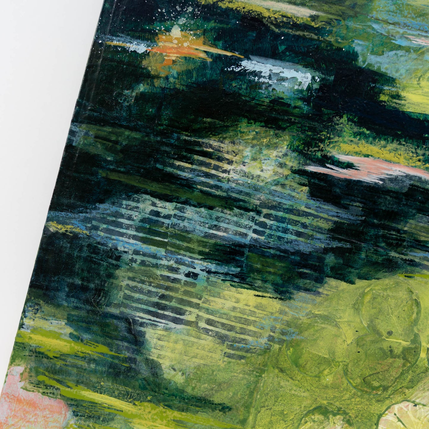 Through Mountain Pastures | 10x20 Abstract Painting on Wood Panel