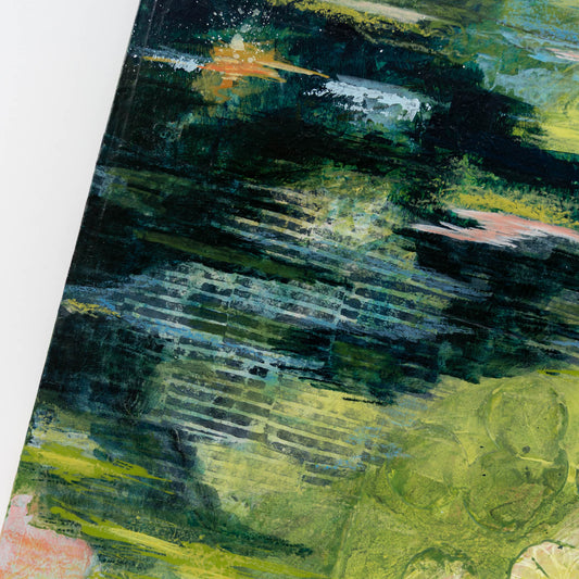 Through Mountain Pastures | 10x20 Abstract Painting on Wood Panel