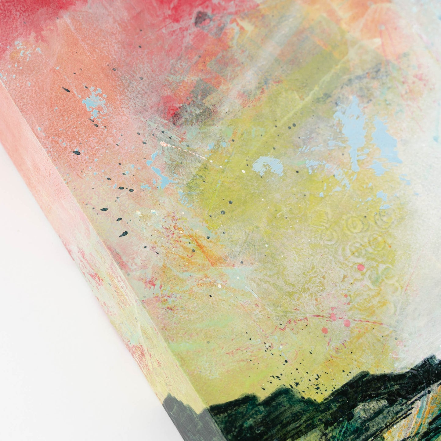 Through Mountain Pastures | 10x20 Abstract Painting on Wood Panel