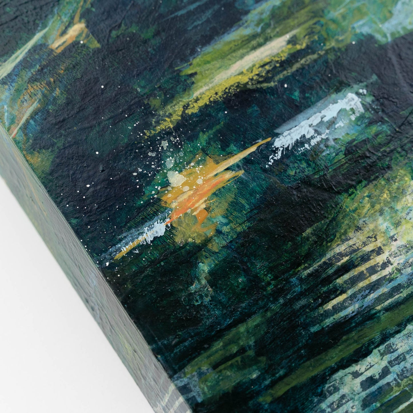 Through Mountain Pastures | 10x20 Abstract Painting on Wood Panel