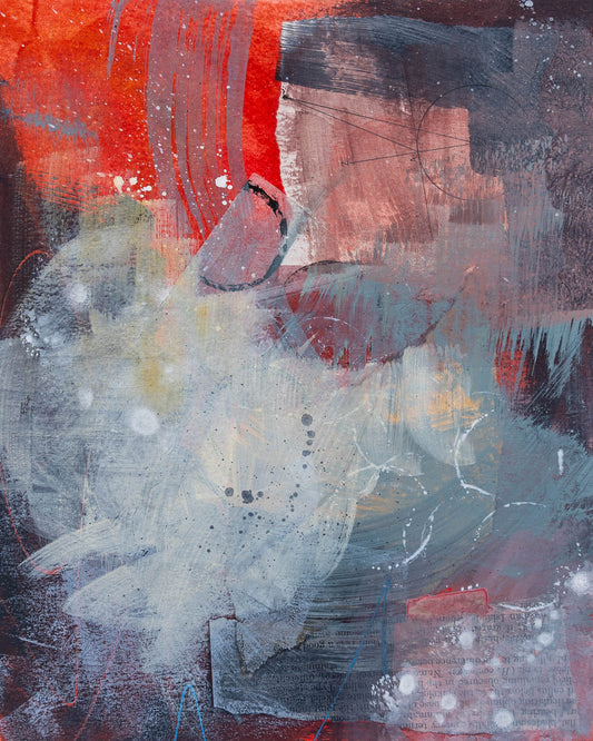 Vermillion Storm I | 8x10 inch Acrylic Painting