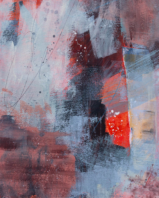 Vermillion Storm II | 8x10 inch Acrylic Painting