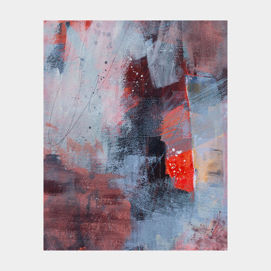 Vermillion Storm II | 8x10 inch Acrylic Painting