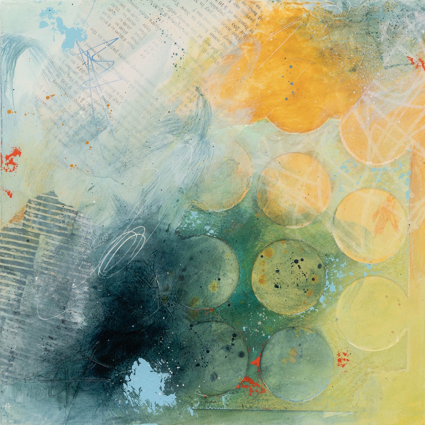 Wash Away | 10x10 Abstract Painting on Wood Panel