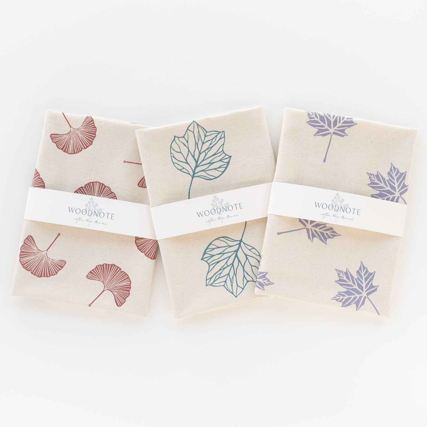Mixed Leaf Tea Towel Set IV
