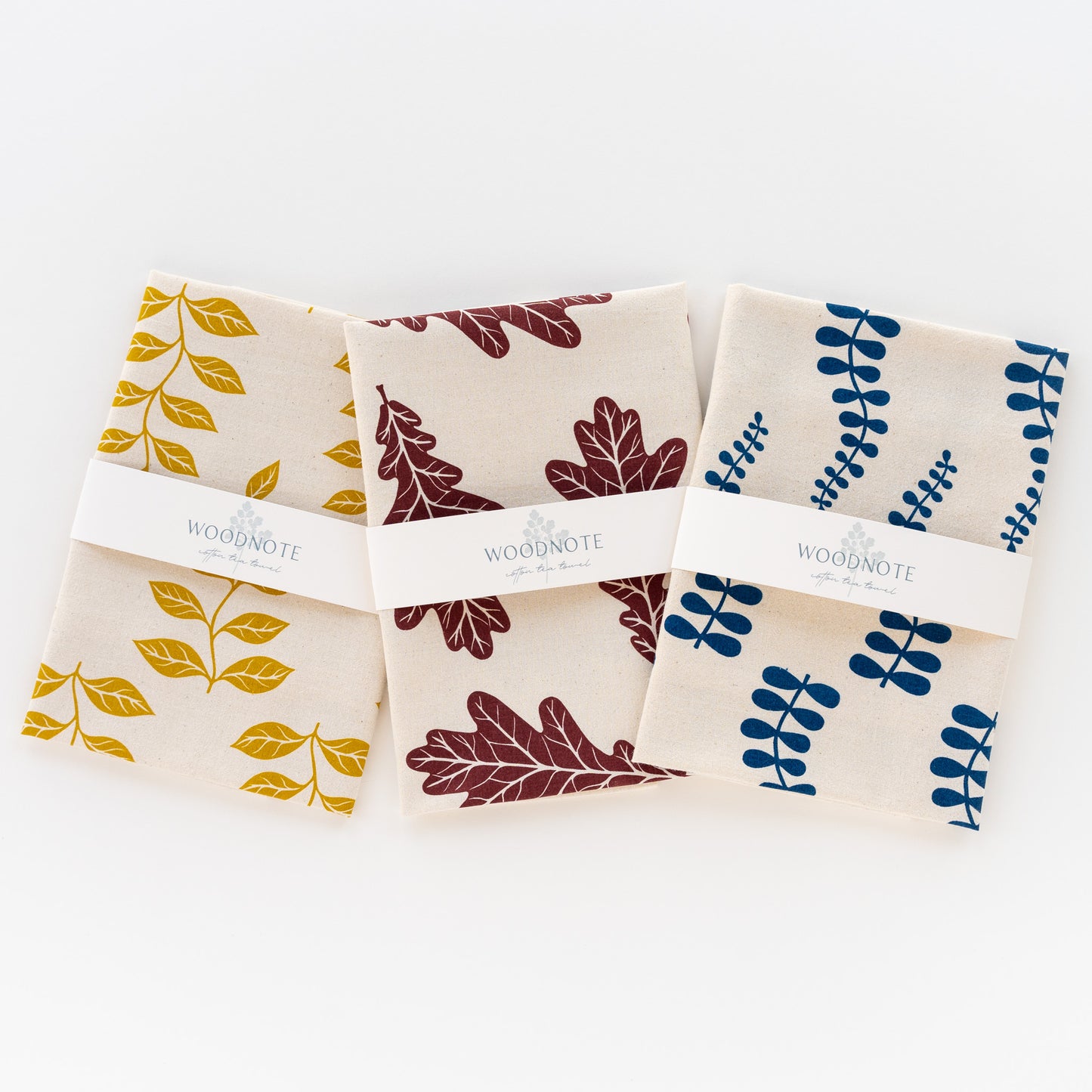 Mixed Leaf Tea Towel Set I