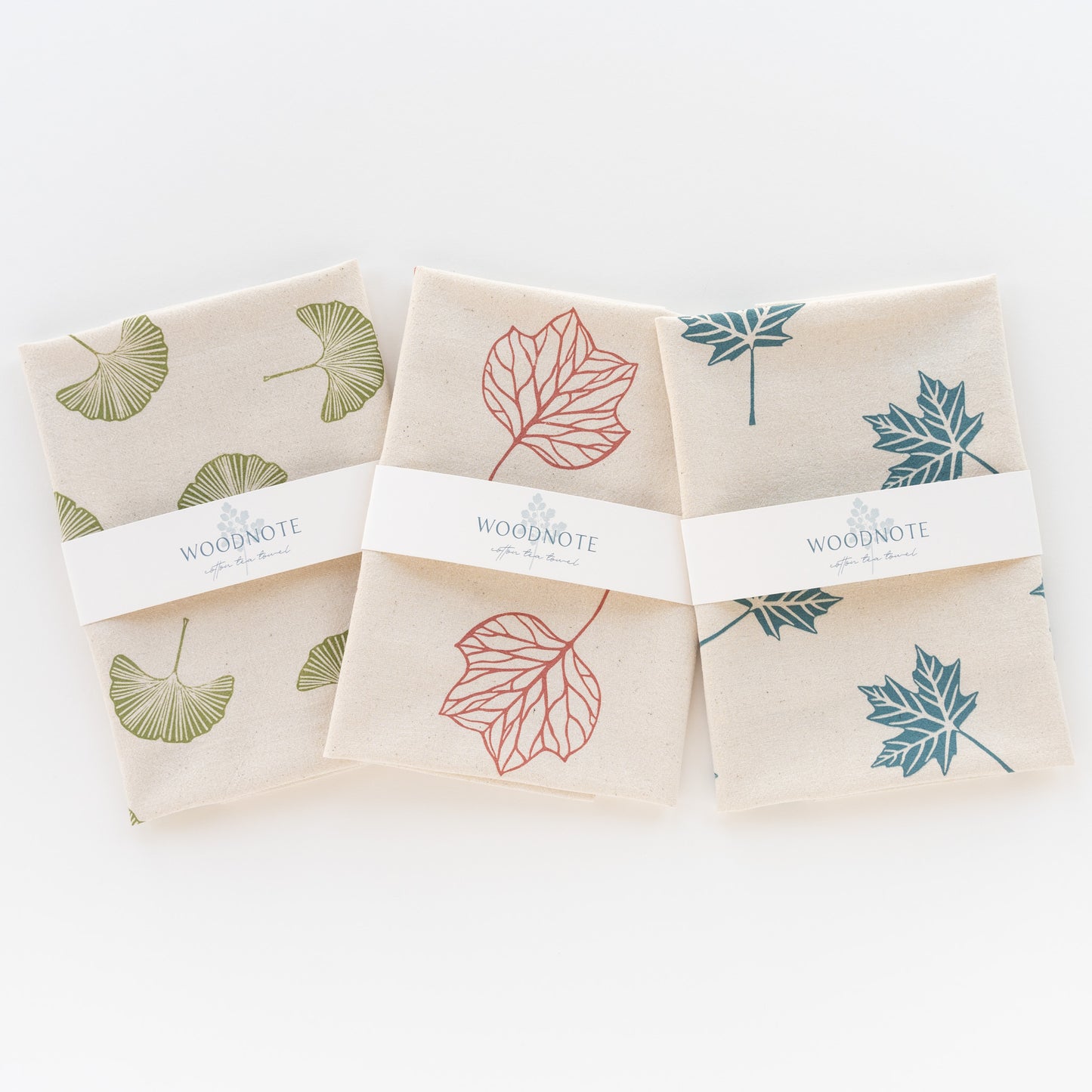 Mixed Leaf Tea Towel Set II