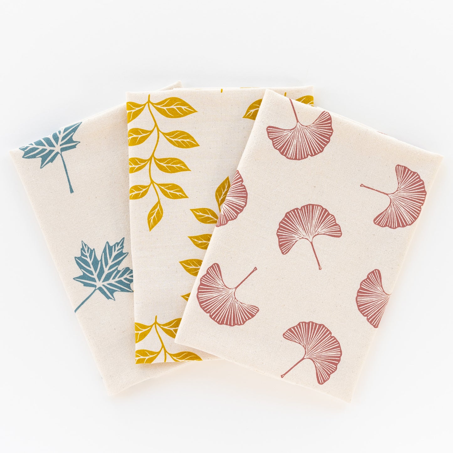 Mixed Leaf Tea Towel Set III