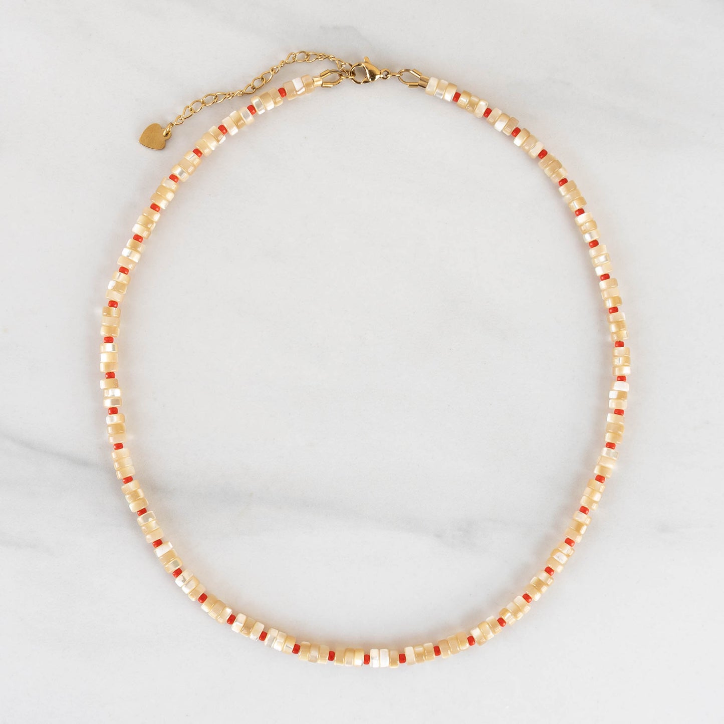 Birch Necklace | Natural Mother of Pearl Beaded Necklace