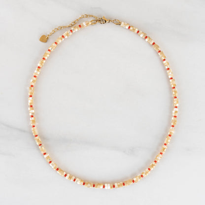 Birch Necklace | Natural Mother of Pearl Beaded Necklace