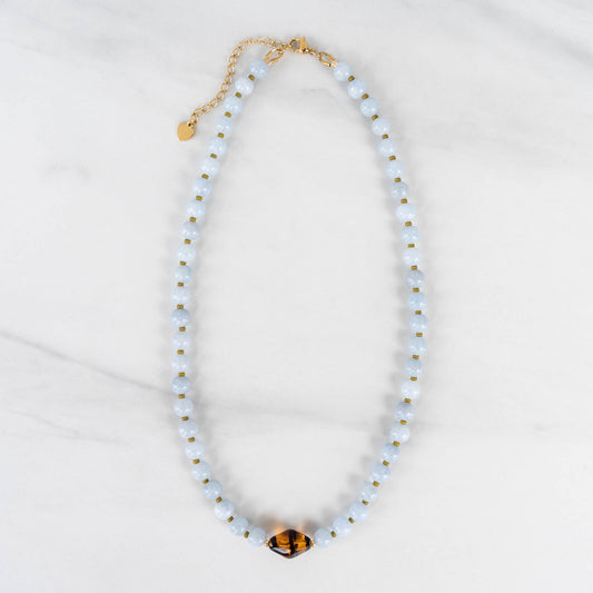 Hazel Necklace | Blue Gemstone Beaded Necklace