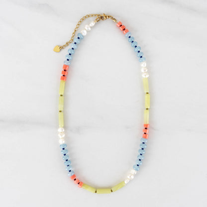 Lila Necklace | Gemstone & Pearl Beaded Necklace