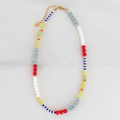 Poppy Necklace | Gemstone & Pearl Beaded Necklace