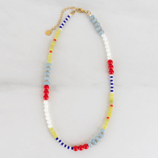 Poppy Necklace | Gemstone & Pearl Beaded Necklace