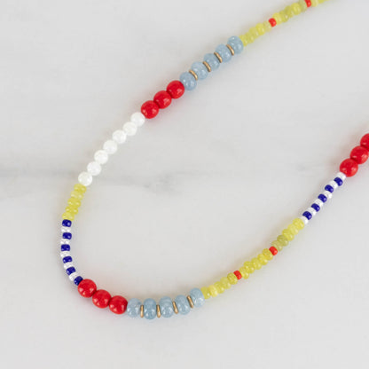 Poppy Necklace | Gemstone & Pearl Beaded Necklace