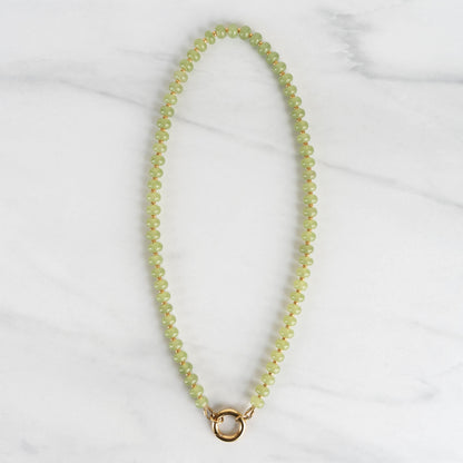 Dahlia Necklace | Beaded Gemstone Charm Necklace