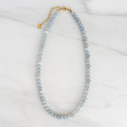 Dahlia Necklace | Beaded Gemstone Charm Necklace