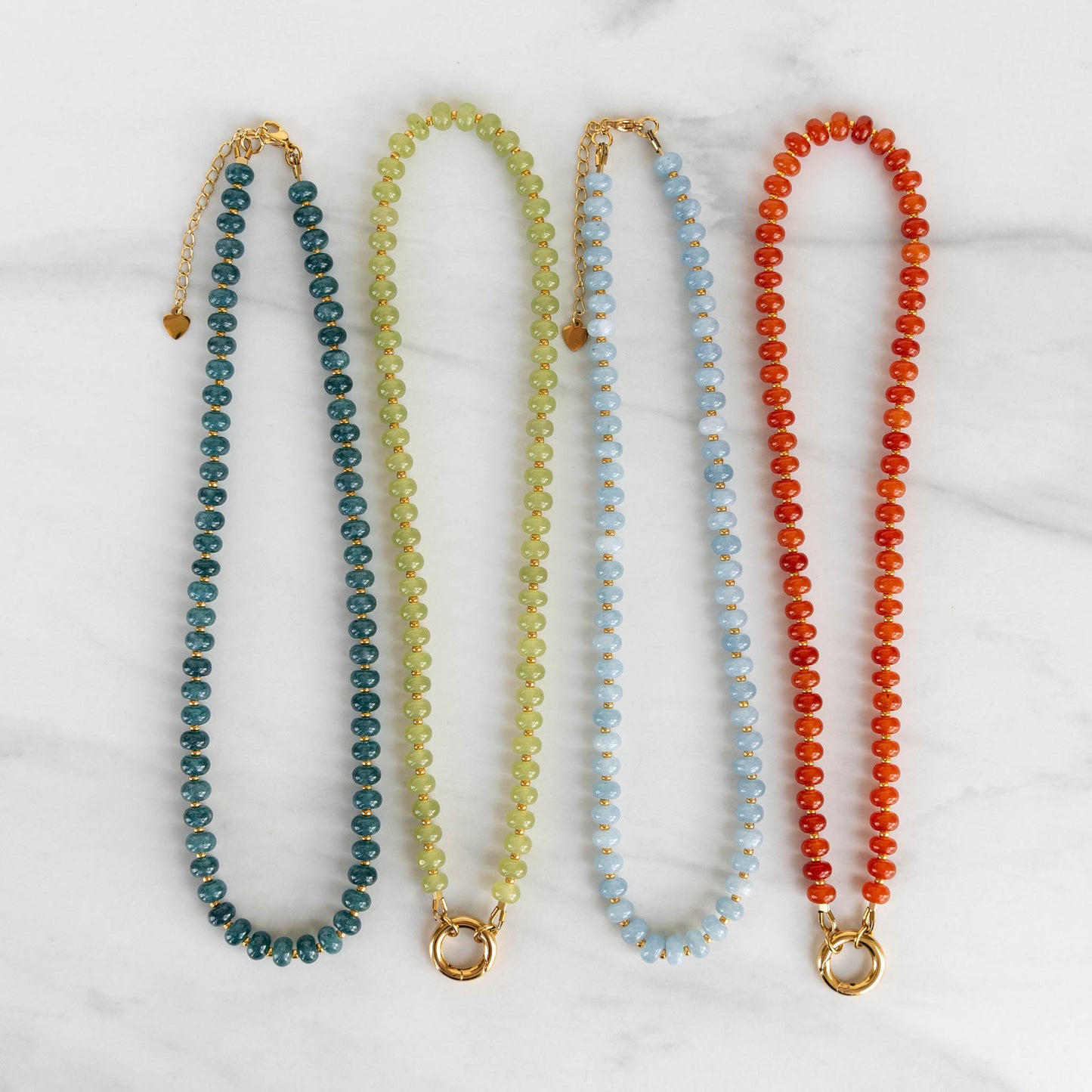 Dahlia Necklace | Beaded Gemstone Charm Necklace