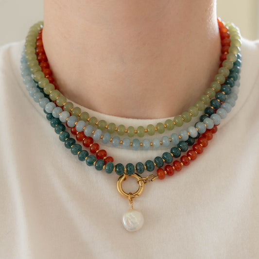 Dahlia Necklace | Candy Gemstone Beaded Necklace