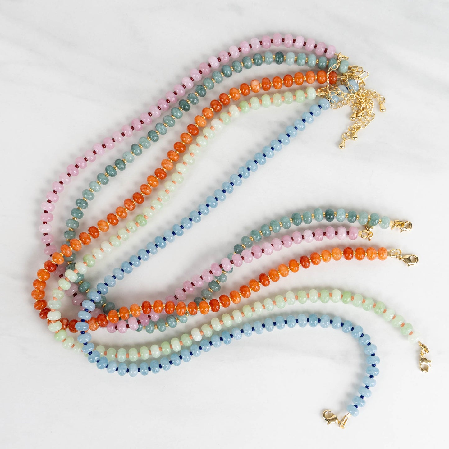 Dahlia Necklace | Candy Gemstone Beaded Necklace