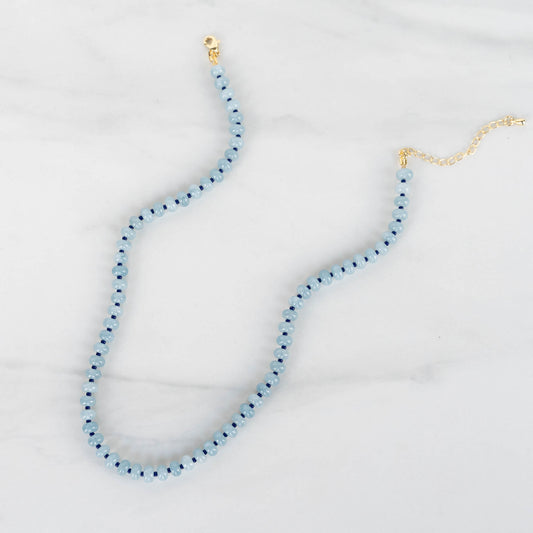 Dahlia Necklace | Beaded Gemstone Charm Necklace