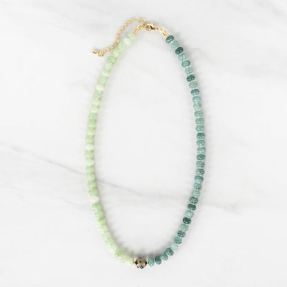 Jade Necklace | Two-toned Green Gemstone Beaded Necklace