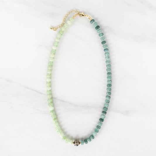 Jade Necklace | Two-toned Green Gemstone Beaded Necklace