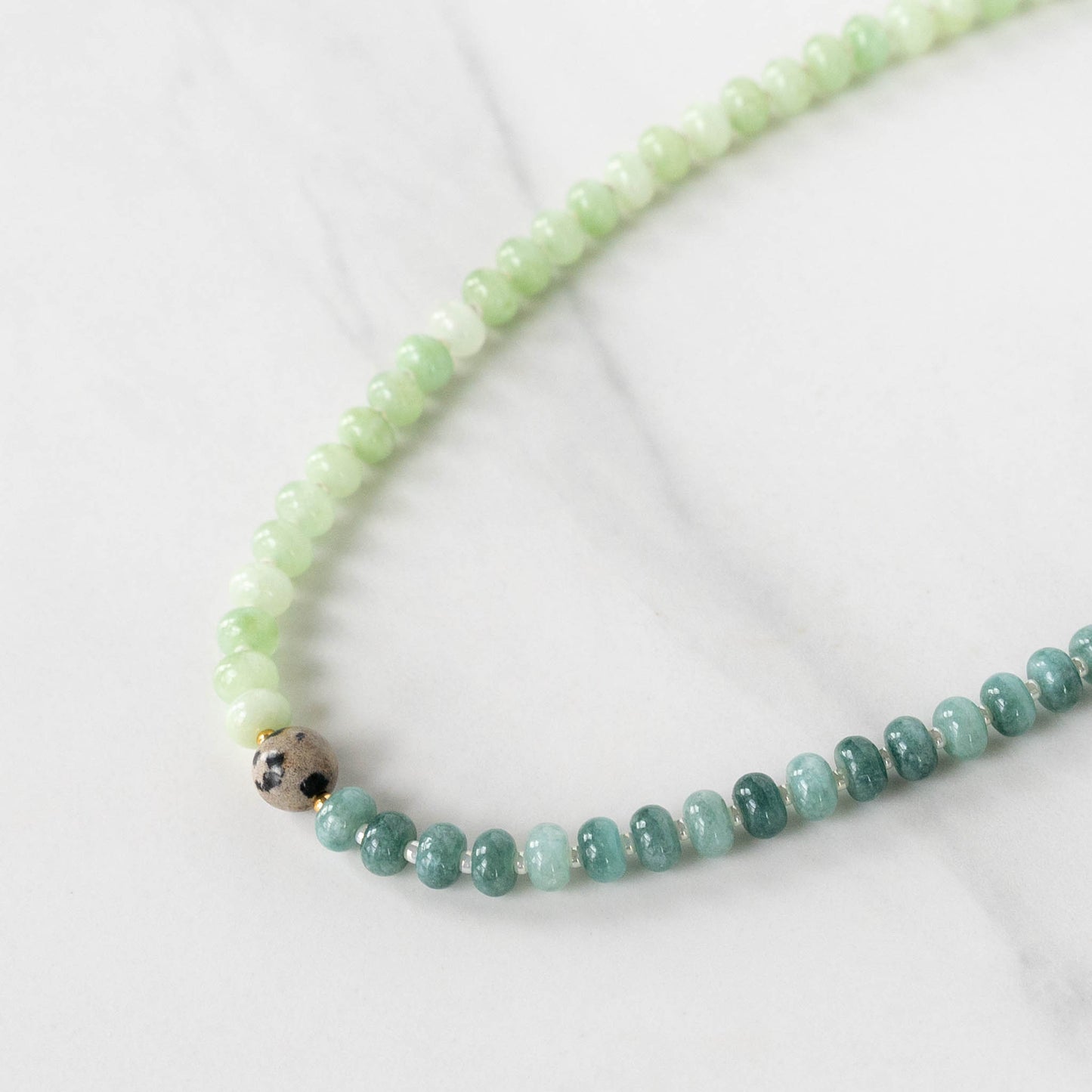 Jade Necklace | Two-toned Green Gemstone Beaded Necklace