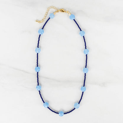 Bluebell Necklace | Blue Gemstone and Seed Bead Necklace