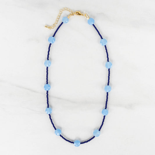 Bluebell Necklace | Blue Gemstone and Seed Bead Necklace
