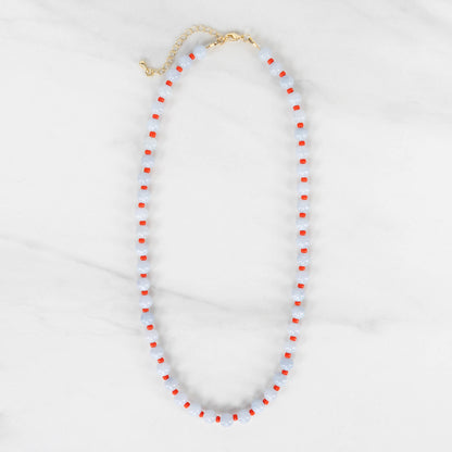 Cloud Necklace | Blue Gemstone and Seed Bead Necklace