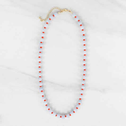 Cloud Necklace | Blue Gemstone and Seed Bead Necklace