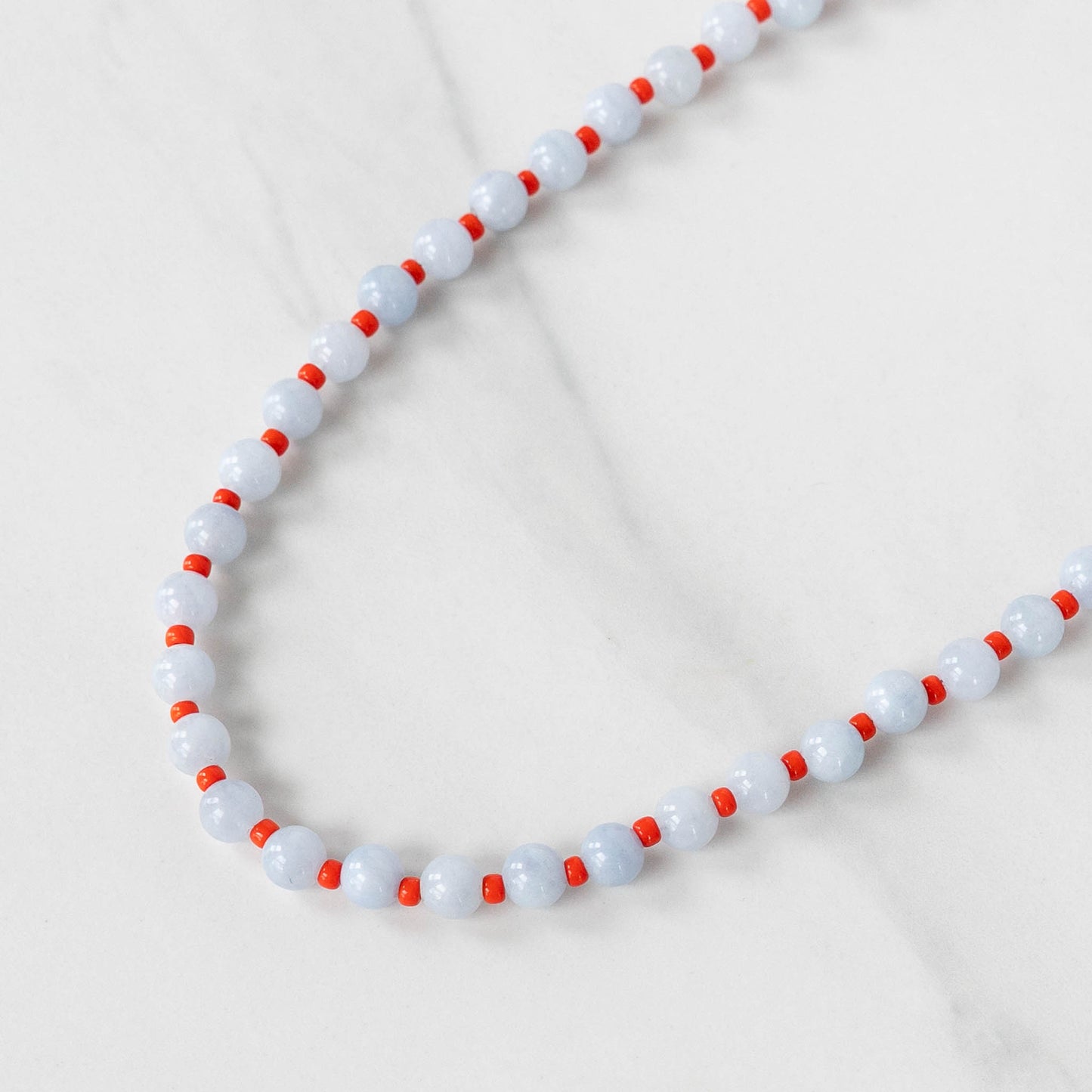 Cloud Necklace | Blue Gemstone and Seed Bead Necklace