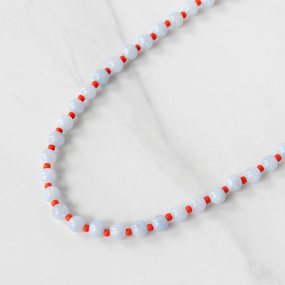 Cloud Necklace | Blue Gemstone and Seed Bead Necklace