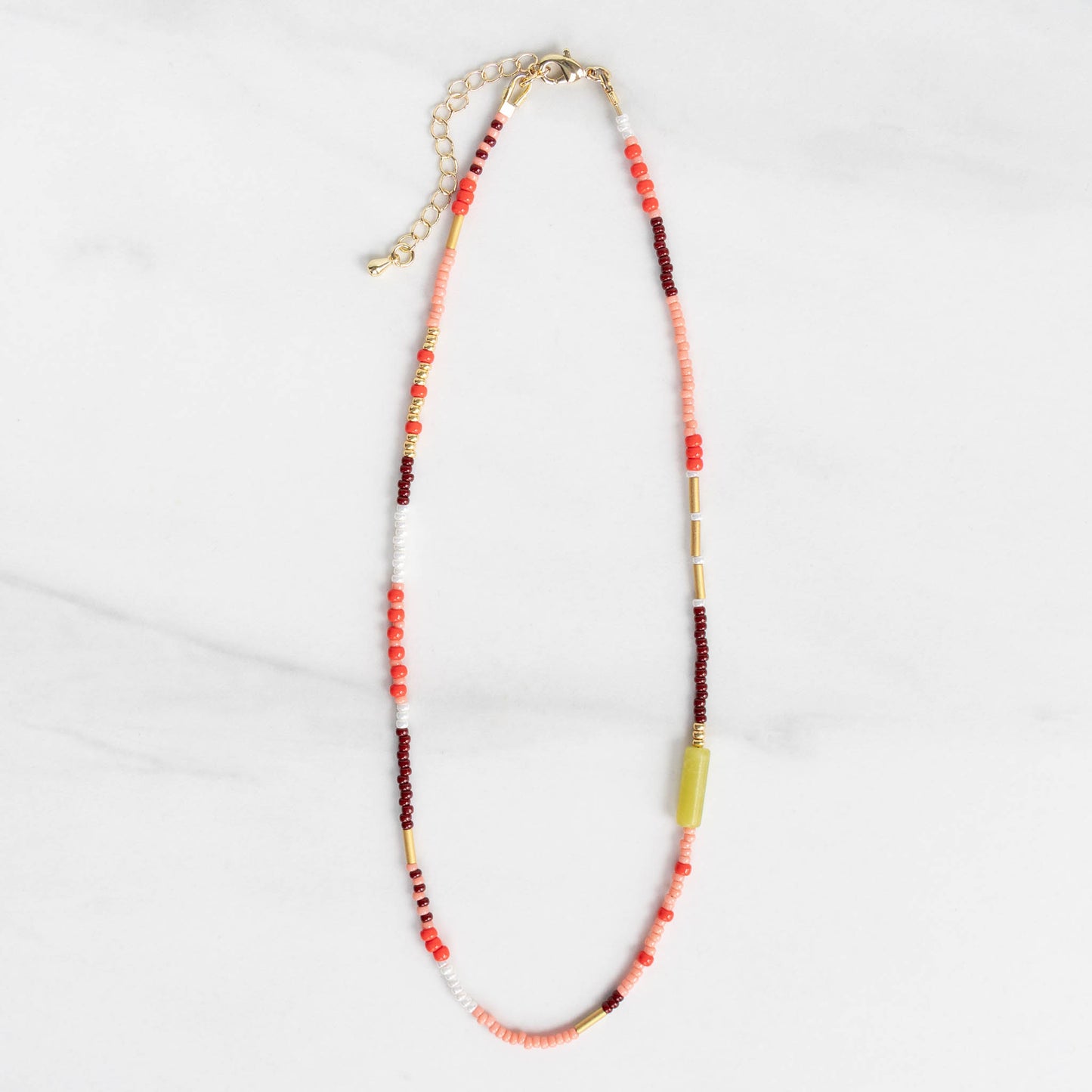 Sunset Necklace | Colorful Seed Bead Necklace