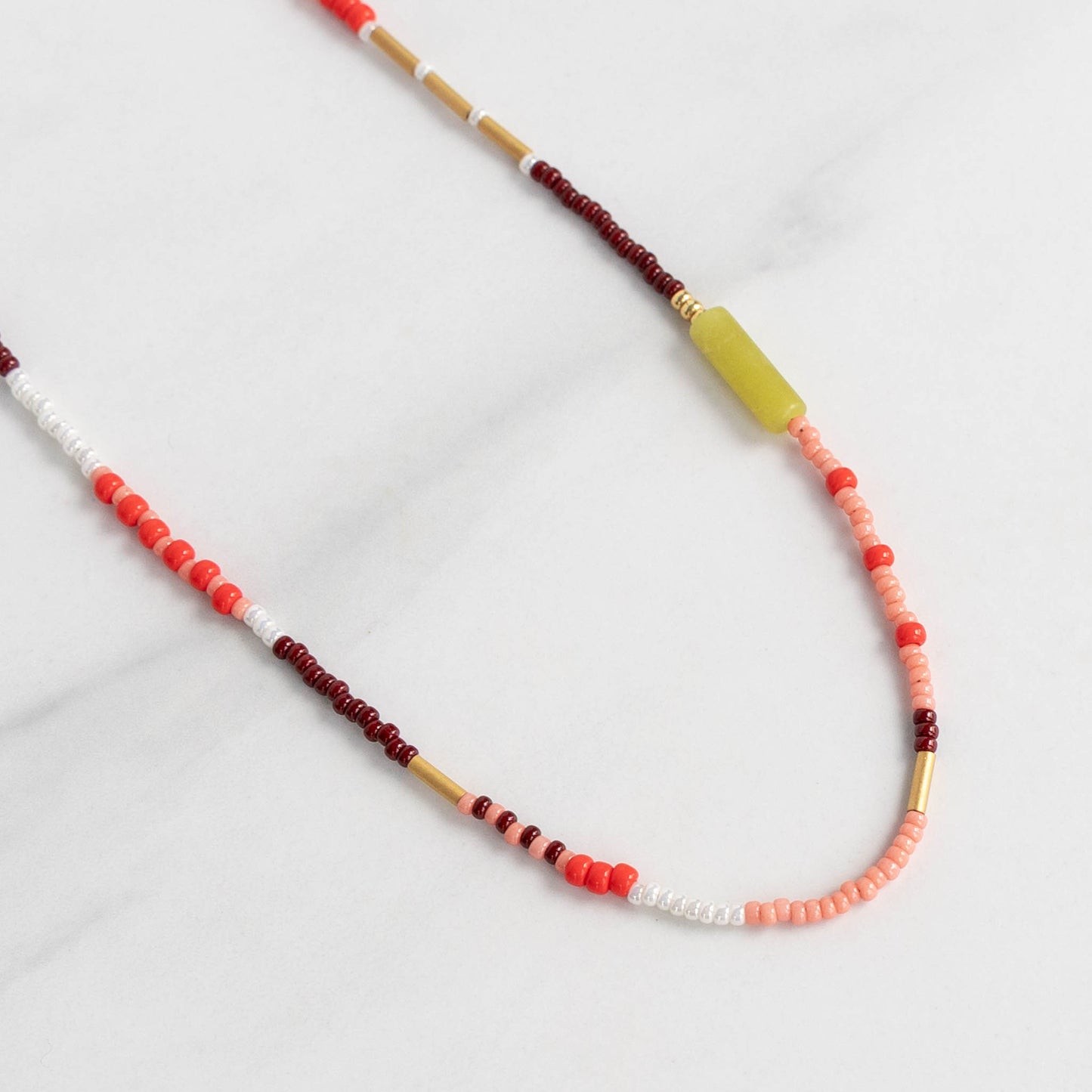 Sunset Necklace | Colorful Seed Bead Necklace