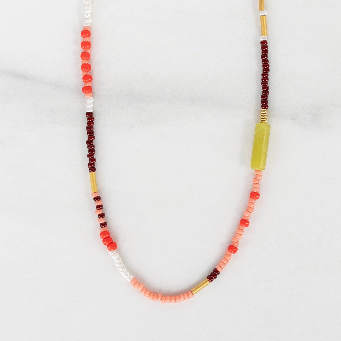 Sunset Necklace | Colorful Seed Bead Necklace