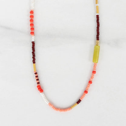 Sunset Necklace | Colorful Seed Bead Necklace