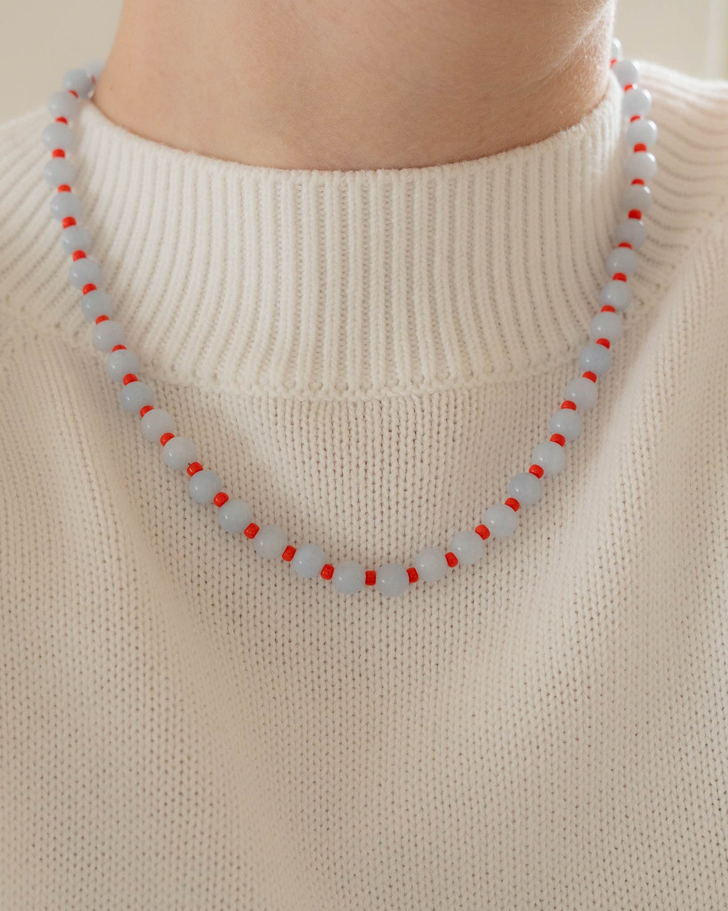 Cloud Necklace | Blue Gemstone and Seed Bead Necklace