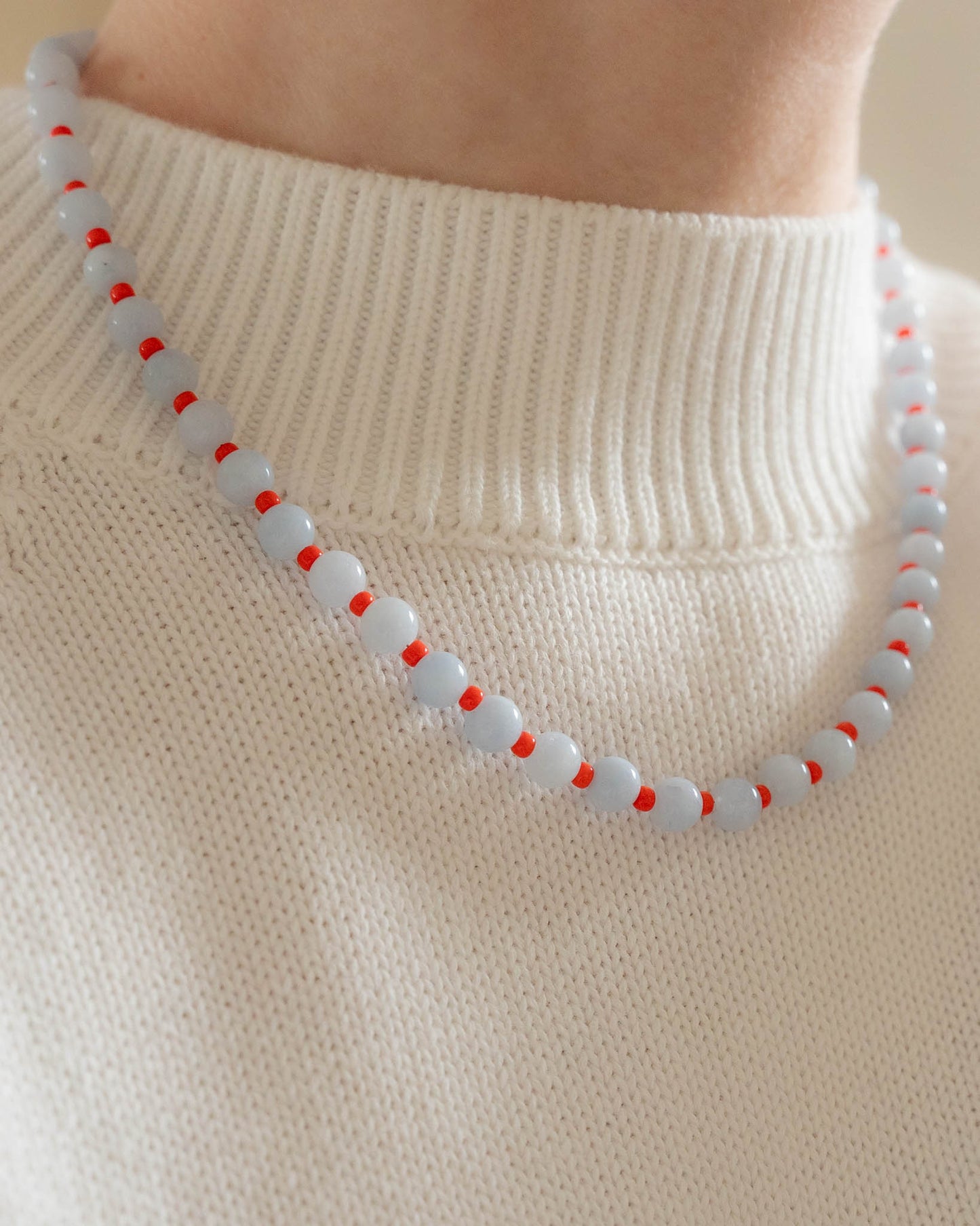 Cloud Necklace | Blue Gemstone and Seed Bead Necklace