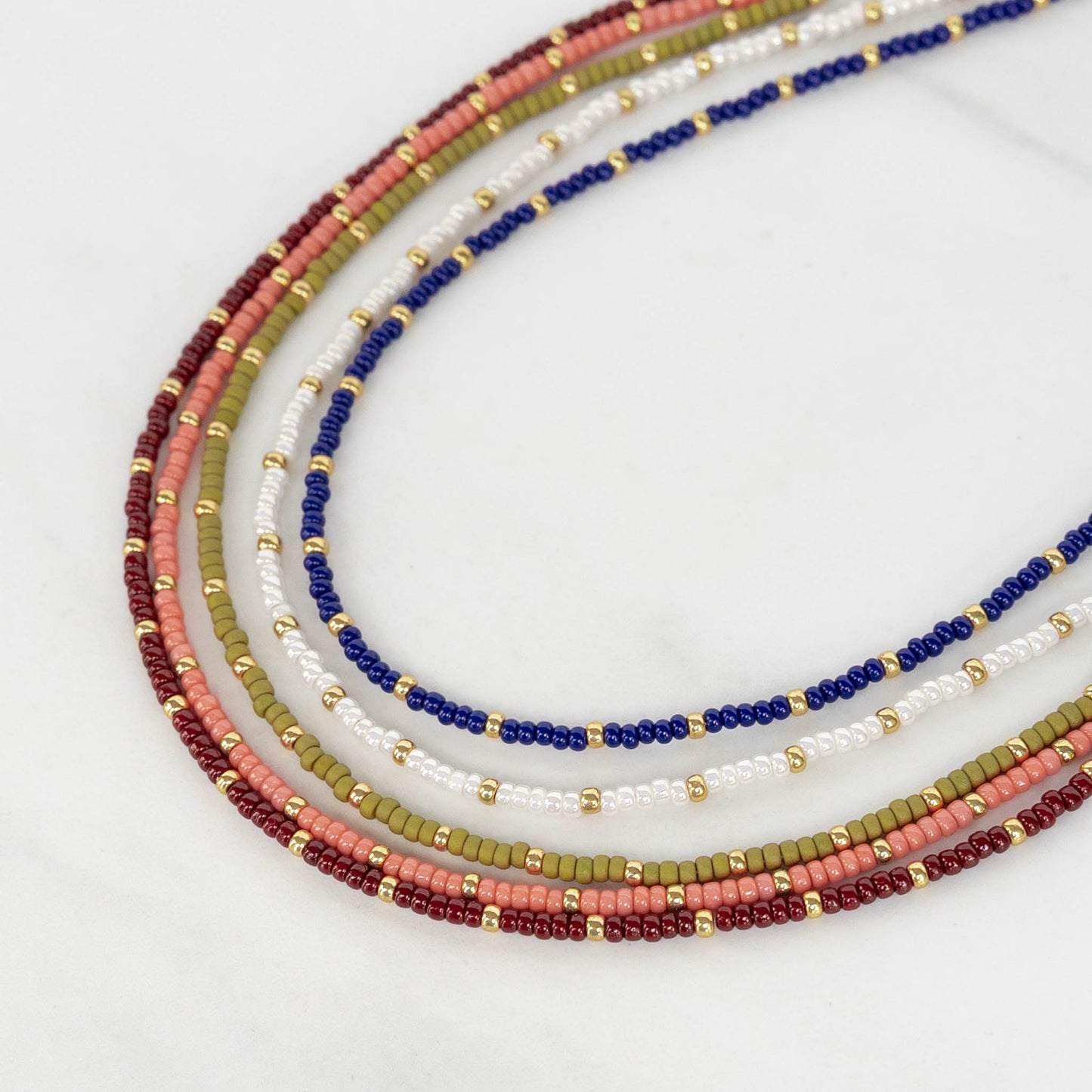Iris Necklace | Tiny Seed Bead Layering Necklace