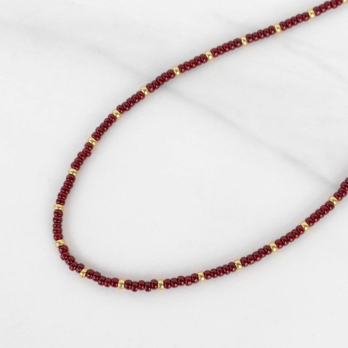 Iris Necklace | Tiny Seed Bead Layering Necklace