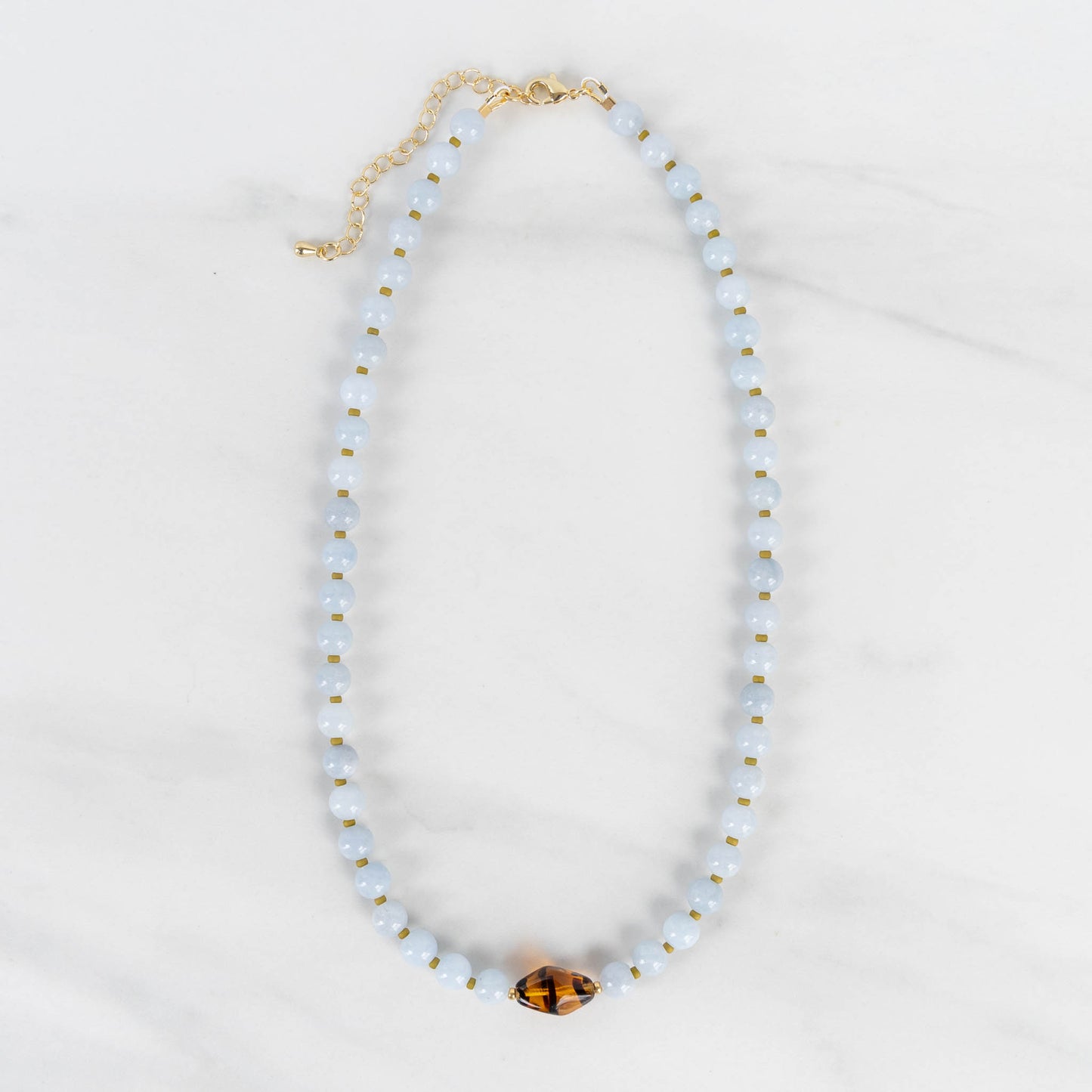 Hazel Necklace | Blue Gemstone Beaded Necklace
