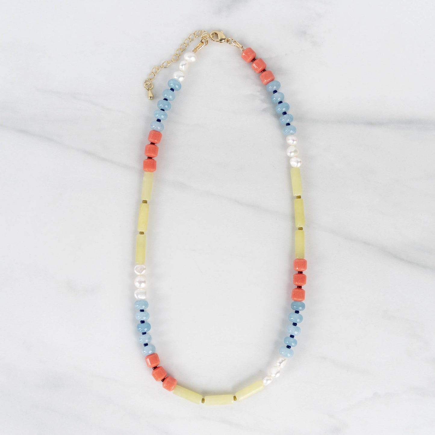 Lila Necklace | Gemstone & Pearl Beaded Necklace