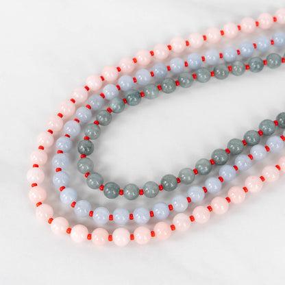 Cloud Necklace | Round Gemstone and Seed Bead Necklace