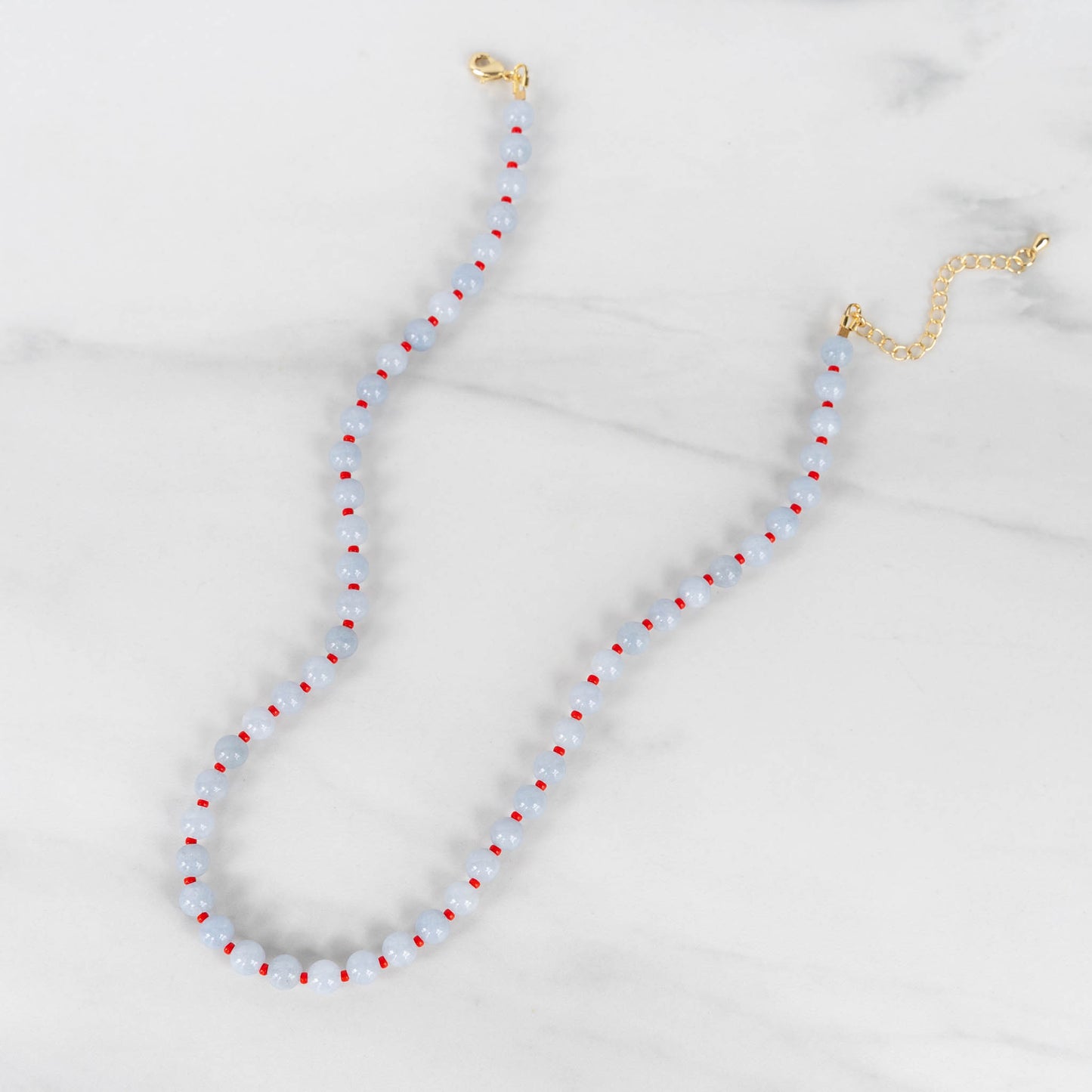 Cloud Necklace | Round Gemstone and Seed Bead Necklace